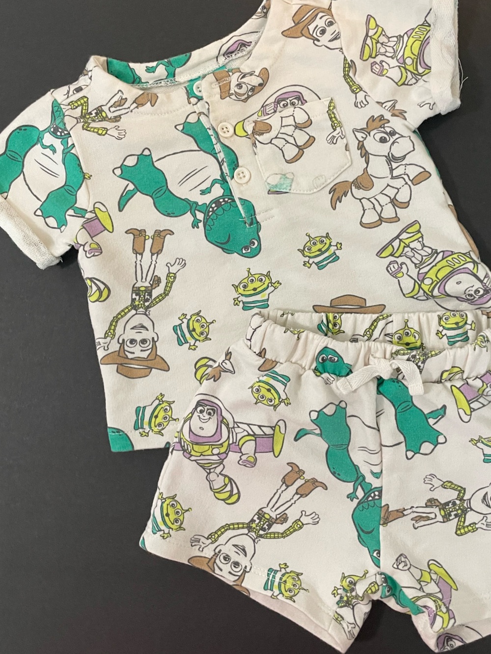 Disney Toy Story Kids Pajama Set - White, Green, Brown